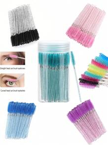 100/50/10 Sets Mascara Bürsten, Augen-Kajal-Stäbchen, biegbare Einweg-Augenbrauenbürsten, speziell für Wimpernverlängerung geeignete Bürsten, Augenbrauenbürsten, Rizinusöl-Bürsten (Kristallpulver)