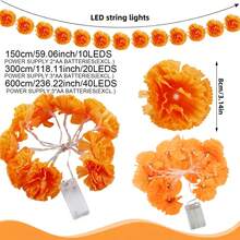 1 件大粒雏菊灯串，LED 花环灯，电池供电万圣节装饰灯，节日氛围灯，用于房间卧室装饰，婚礼派对装饰，万圣节装饰，圣诞节装饰，家居装饰万圣节装饰灯家居装饰派对装饰万圣节装饰房间装饰万圣节花园装饰，可作为礼物仙女 - 暖白色 - 查看 4
