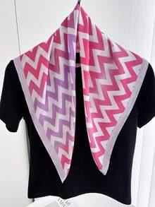 1 件 2025 休闲复古链 70 仿丝斑马图案时尚头巾、头带、方巾、围巾、包巾、腰带、户外旅行发饰、学校用品、学院秋季配饰秋冬发带蝴蝶结适合度假装女士 - 粉色 - 查看 2