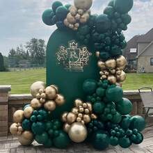 131pcs Set Of Olive Green, Gold And Avocado Color Latex Balloon Garland Arch, Suitable For Birthday, Wedding, Baby Shower, Gender Reveal, Anniversary, Party Decorations, Photography Backdrops