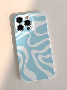 Funda dura de teléfono protectora a prueba de agua, a prueba de golpes y resistente a los arañazos, compatible con iPhone 11/12/13/14/15/16 Pro Max, con diseño abstracto de ondas y bloques de color asimétricos perforados y brillantes - Multicolor - Ver 3