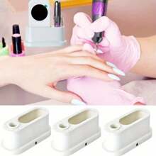 8格白色塑料美甲工具收纳盒 - 专业防尘桌面收纳盒，适用于指甲锉、刷子和抛光块，便携式化妆工具整理盒 - 彩色 - 查看 3