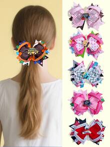 1pc 4.5 Inch Back To School Ponytail Girl Hair Bow Children Girl Hair Bows With Clips For Festivals Party School Girls Graduation Season Hairgrips For First Day Of School Classroom Girls Students,Kids Hair Accessories - A - View 2