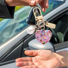 Heart Keychain Charm, Decorative Bag Charm, Acrylic Bag Keychain Pendant For Women Men, Purse Keychain Pendant, Decorative