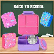 Christmas Bento Box With 8oz Soup , Leak-Proof Lunch Box, 4-Compartment Design, Insulated For Hot & Cold, Suitable For School, Travel, Home Decor, New Year Gift - Multicolor - View 2