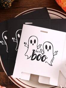 5pcs/Set Kotak Hadiah Mini Hantu BOO dengan Pita Hitam, Cocok untuk Menyimpan Permen Halloween, Cokelat, dan Hadiah Kecil, Desain Hantu Lucu, Cocok untuk Dekorasi Halloween dan Penggunaan Natal - beraneka warna - View 11