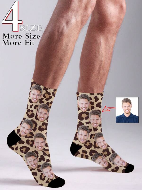 Custom Photo Sock,Unisex Fun Pattern Crew Socks,1 Pair Custom Face Socks Custom Printed Socks Personalized Funny Face Socks Custom Picture Socks Put Any Face On The Socks Unique Personalized Gift For Him Her Mom Dad Girlfriend Boyfriend Best Friend Valentine Anniversary Birthday Wedding Christmas Mother's Day Father's Day