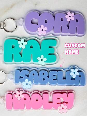 Rugzaklabel met madeliefjesbloem, tasnaamhanger, schoolnaamlabel, lunchtaslabel, meisjesrugzaknaamlabel, kleutersleutelhanger, luiertaslabel