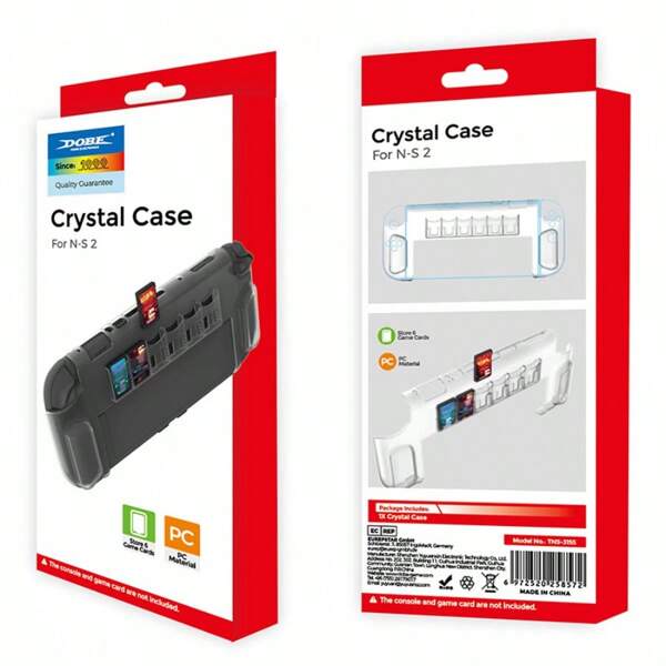YIYI 1pc Protective Case For Ninten-Do Switch 2 (2025), Crystal Clear Case For Switch 2 Case Grip Cover For Joy Con Shock-Absorbent & Anti-Scratch Soft Crystal Cases Protector With 6 Game Card Slots - Transparent