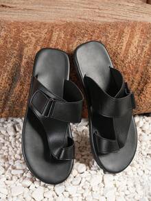 New Summer Men's Casual Black Slipper, Soft Soled Beach Slippers With Outdoor Wearability, Light And Soft Non-Slip Sole, Suitable For Summer Casual, Outdoor Athletic, Vacation, Graduation Gifts - Black - View 9