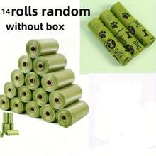 14 Rolls/210 Bags -36 Rolls/540 Bags Pet Garbage Bag, Toilet Bag, Thickened Portable Disposable Cat Feces, Dog Poop Shovel Bag, Suitable For Animal Feces Bags Of Cats And Dogs, Ultra Thick Polyethylene Dog Feces Bag - 透綠色 - 查看 6