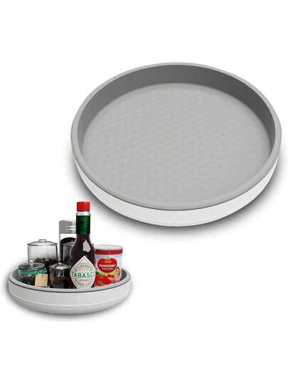 1 paquete Organizador giratorio de 10 pulgadas antideslizante Lazy Susan - Estante giratorio para organización y almacenamiento de despensa, cocina, gabinete, refrigerador, vanidad del baño, encimera, debajo del fregadero, estante de especias