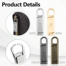 4 dây kéo kim loại có thể tháo rời, dây kéo thay thế (nâng cấp), dây kéo có thể tháo rời phù hợp cho hành lý, quần áo, áo khoác, ba lô, giày bốt, ví, áo khoác - Chống trộm - Khóa kéo an toàn - Linh kiện thay thế dây kéo - Nhiều màu - Xem 5