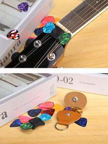 6 件装吉他拨片，0.5 毫米多色赛璐珞拨片，适用于贝斯、电声吉他、尤克里里，颜色随机，节日礼物