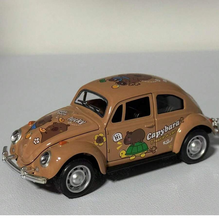 Carrinho Metal Coleções Miniatura Fusca Fricção Edição Especial - Castanho - Visão 1