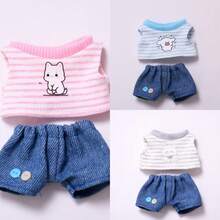 (Clothes Only) New Labobo Doll Clothes 17cm 1st/2nd/3rd Generation Replacement Outfit, Striped Costume Set For Labubu - Multicolor - View 2