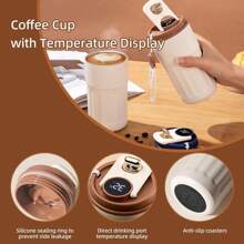 Portable Coffee Mug, Stainless Coffee Tumbler With Temperature Display, Smart Insulated Coffee Mug With Lid Fot Summer Cold Storage Car
