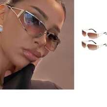 New Fashion Y2K Hollow Fashion Glasses For Women Retro Personalized Glasses Elegant Beach Accessories For Women Glasses Shades For Summer Beach Vacation,Outdoor,Travel Preppy Style For Back To School