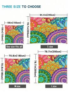 قطعة واحدة ظل شمس مقاوم للماء سميك للخارج، بنمط مندالا متدرج أخضر زهري أسلوب بوهيمي، للحديقة والفناء والشاطئ، تتضمن الحبال (بدون إطار) - متعدد الألوان - مشاهدة 4