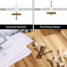 100 piezas/Set de tornillos mariposa para panel de yeso, decoración del hogar, anclajes para panel de yeso, juego de tornillos - alta capacidad de carga, para anclaje en panel de yeso/tablero de madera/pared hueca