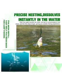 SOUGAYILANG 1pc 5m/196.85Inch PVA Dissolvable Fishing Net - Fine Mesh For Boilie & Particle Wrapping, Hair Rigs, Carp Fishing Bait -, Durable, Mixed Colors - White - View 5