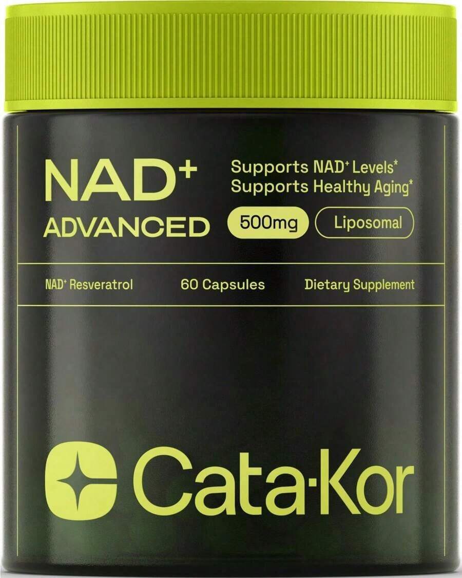 Cata-Kor Anti-Aging NAD Supplement - Liposomal NAD & Resveratrol For Energy, Focus & Cellular Vitality - 60 Gluten-Free Capsules - 1 件 - 查看 1