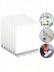 48/24pcs Heavy-Duty Polyamide Picture Hanging Strips, Non-Destructive Adhesive Hanging Rings, Suitable For Drywall, Perfect For Photos And Christmas Decorations, Ideal For The Holiday Season, No-Drill Picture Hanging Strips, Double-Sided Removable Wall Hooks, Suitable For Frames And Artwork