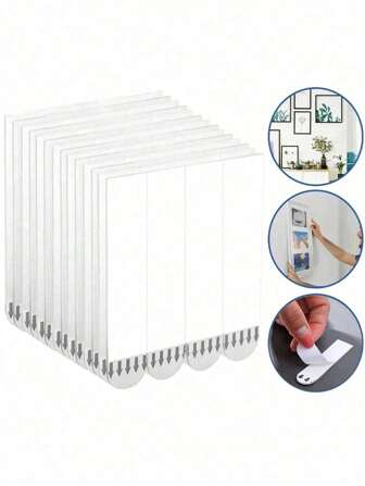 24pcs Heavy-Duty Polyamide Picture Hanging Strips, Non-Destructive Adhesive Hanging Rings, Suitable For Drywall, Perfect For Photos And Christmas Decorations, Ideal For The Holiday Season, No-Drill Picture Hanging Strips, Double-Sided Removable Wall Hooks