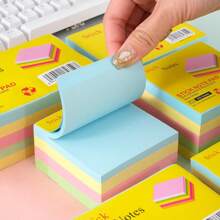 76 mm Notes adhésives de quatre couleurs pour la saison de retour à l'école, documents, articles de papeterie de bureau, notes adhésives et notes créatives d'étudiant pouvant être détachées