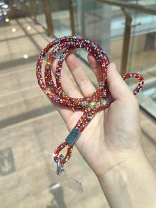 New High-End Luxury Rhinestone Mobile Phone Lanyard With Diamond Inlay Crossbody Phone Case Diamond Chain Anti Fall Hanging Accessory For Women - Multicolor - View 21