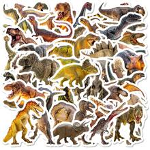 50张逼真恐龙贴纸套装，种类繁多，霸王龙、三角龙、翼龙、剑龙。防水乙烯基材质，适用于物种学习、日记本、剪贴簿、恐龙爱好者礼物 - 送礼佳品以及行李/派对装饰