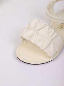 Children's Fashion Outdoor Sandals, Summer Square Toe Flat Shoes, Lace-Up Sandals, New Girls Shoes, Fashionable Beach Slippers - Beige - View 7