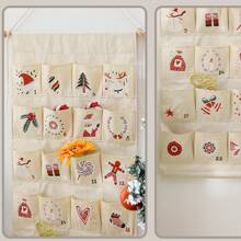 Christmas Advent CalendarChristmas Decorating SuppliesPerfect Christmas GiftsReusable Pocket Hanging BagsEco Linen Liner FabricChristmas Prints42 X 20 Inch 24 PocketsChristmas Countdown Calendar