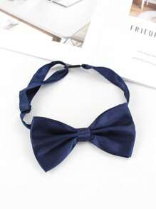 1 Stück Unifarben Business-Fliege mit verstellbarem Clip-Kragen-Accessoire für Hochzeitspartys oder Trauzeugen. ABSCHLUSSFEIER-SAISON, BÜHNENAUFFÜHRUNG, SCHWARZE SATINFLIEGE (GROSSE GRÖSSE 12*6,5CM)
