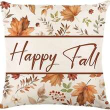 4 Kissenbezüge 45 x 45 cm Herbstblatt Eichhörnchen Kürbis Kurzplüsch Dekokissenbezug für Wohnzimmer Heimdekoration - Verschiedenfarbig - Übersicht 10