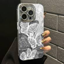 Estuche para teléfono 1 estuche para teléfono con láser IMD degradado con estampado vibrante, modelos 16, 15, 14, 13, 12 y 11, incluidas las series completas 13, 14 Pro, 15 Plus y 16 Pro, con película para lentes y un diseño híbrido clásico a prueba de golpes. - Colores mixtos 1 - Ver 1