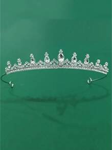 1 pièce Couronne de mariée cristal minimaliste, accessoire de couronne de reine d'anniversaire, décoration de cheveux mode