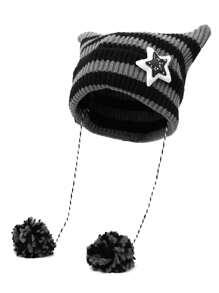 1 件女士可爱猫耳针织帽，秋冬保暖秋季配饰