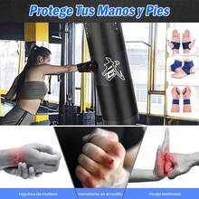 Saco de boxeo profesional Saco de boxeo con guantes de boxeo Colores Negro y Rojo - Negro - Ver 4