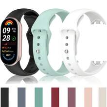 Breathable Silicone Strap Compatible With Xiaomi Band 10/9/8 Solid Color Reverse Buckle Comfortable Fitness Tracker Replacement Band High Elasticity - Multicolor - View 1