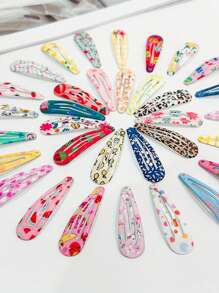 40pcs 's Print Bb Clip Crushed Hairpin Girl Bangs Clip Does Not Hurt Hair Hairpin Clip Headwear Little Girl Hair Accessories, School Stuff