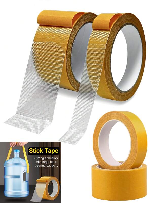 1 Rolle doppelseitiges Textilklebeband Hochleistung, doppelseitiges Teppichklebeband, hohe Klebkraft, starkes zweiseitiges Montageklebeband, Klebeband mit Glasfasernetz, hochklebrig, starker Klebstoff, aber rückstandsfrei entfernbar, ohne Nähen oder Bügeln, Vielseitig einsetzbar, Mehrfachverklebungen auf Teppichen, Tapeten und Ballons, rückstandsfrei, synthetischer Gummi