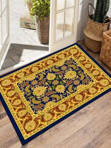1pc Exotic Floral Pattern Area Rug, Home Decor Carpet, Stain Resistant, Comfortable, Dust-Proof, Easy To Clean, Suitable For Living Room, Bedroom, Bathroom, Study, Closet, Nursery