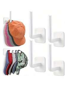 Hat Rack With Strong Patches For Hat Storage, Multi-Purpose Hat Organizer, Strong Adhesive Hat Hooks For Wall, Hat Organizer For Baseball Caps, Two Mounting Options Hat Hook