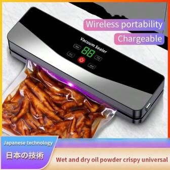 USB Rechargeable Vacuum Sealer Machine With LED Indicator, Automatic Food Saver With Cutter & Bags For Dry/Moist Modes, <36V, 2000mAh,Compact Kitchen Appliance For Optimal Food Preservation, Versatile Food Sealer | LED Display Design | Intuitive Button Interface