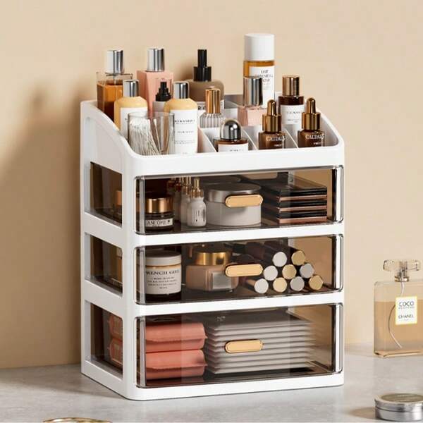 Multi-Functional Makeup Organizer Storage Box, Drawers Organizers For Cosmetics, Skincare, Hairbrushes, Remote Controls, Stationery, Saving Space For Bathroom, Bedroom, Living Room