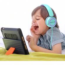 V1 S Headphones, Wired Stereo Foldable-3.5mm Adjustable On-Ear Headphones S School/Toddlers/Childrs/Tes/Boys/Girls//Tablet//Phones/Travel/Plane (Gre)