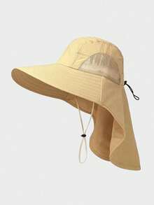 UV Anti Sun Protection, Full Face Summer Hat Shawl, 2-In-1 All-Round, Wide Brim, Large Cape Shawl, Neck Guard Hat Integrated Sunshade Bucket Hat Can Be Tied With A Ponytail - Multicolor - View 6