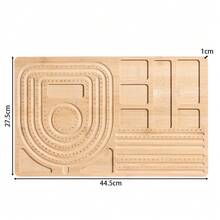 1 pieza Bandeja de madera acolchada con bordes para manualidades de joyería DIY, tablero de madera para diseño de cuentas, herramienta de medición de cuentas