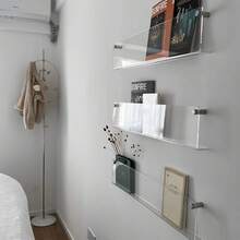 2 Giá đựng tạp chí Acrylic, 15 inch (khoảng 40,7cm) Giá đựng đĩa LP/sổ tay, Giá treo sách thời trang để lưu trữ sách trong phòng chờ, phòng khách, văn phòng, Trong suốt 15,7 inch (khoảng 40cm) - trong suốt - Xem 8